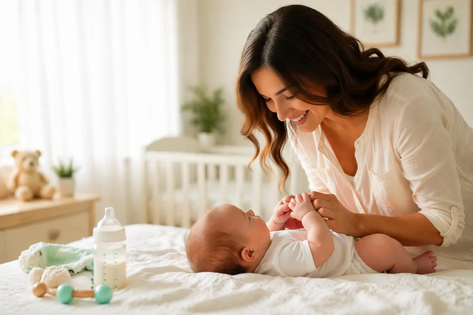 Mother caring for newborn baby with love – baby care tips for healthy and happy babies
